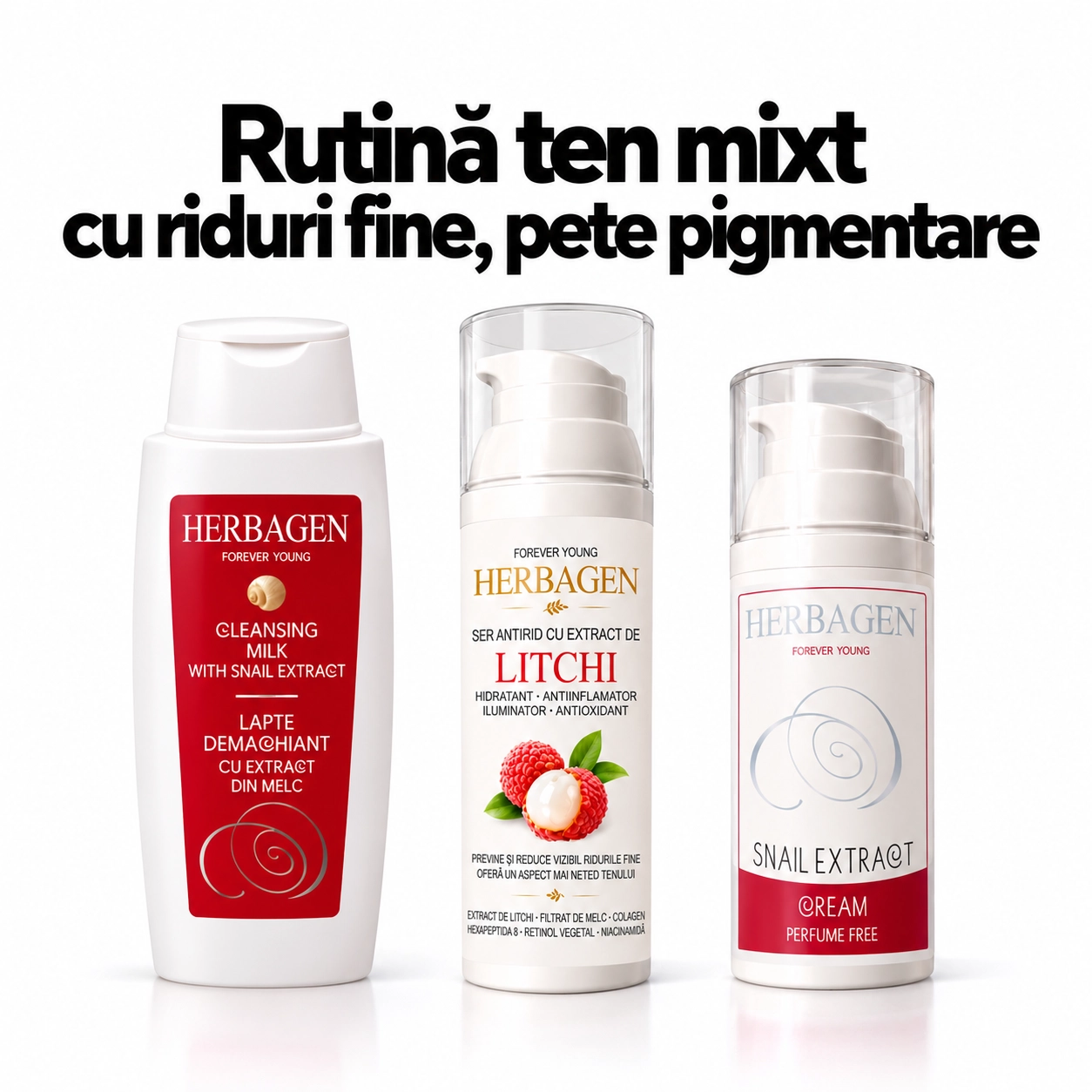 Rutină ten mixt cu riduri fine, pete pigmentare
